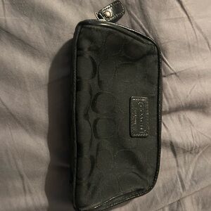 Coach Black Signature Phone Pouch